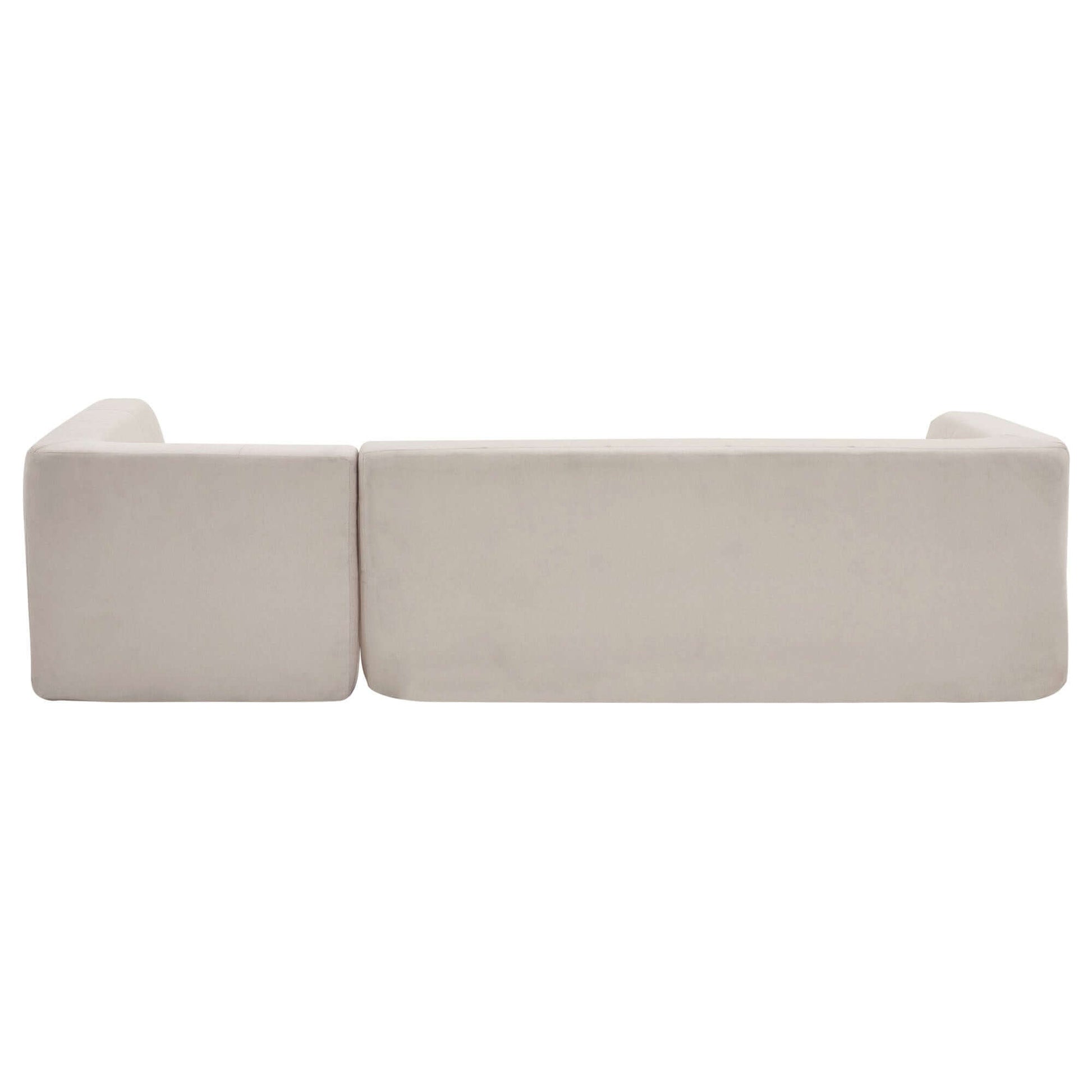 Modern Tufted Chaise Corner L-Shape Sectional Sofa in Beige, Gray or Green 110" - Revel Sofa 