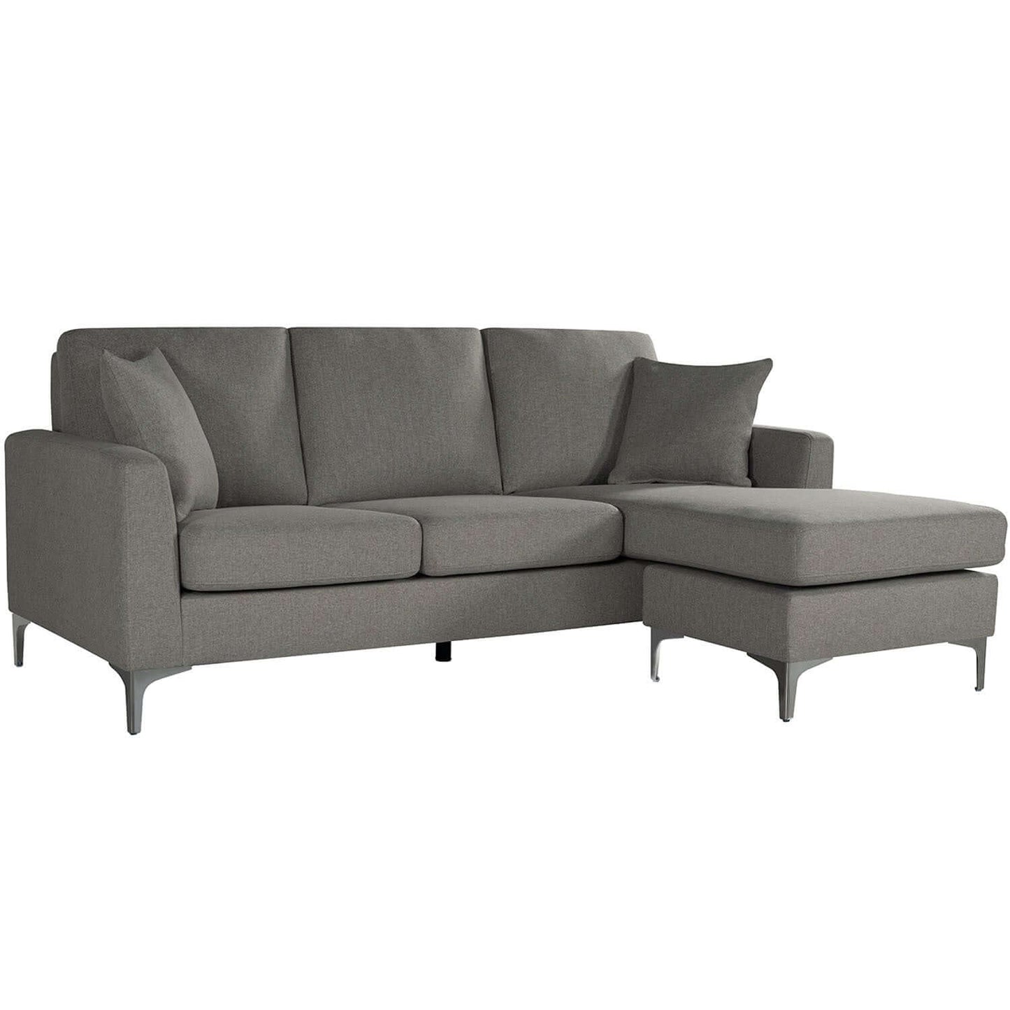 Modern Fabric Sofa & Reversible Chaise - Dark Gray 78" - Revel Sofa 