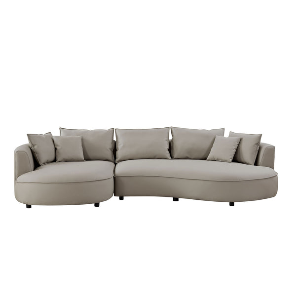 Modern Curved Faux Leather Chaise Sofa Sectional 128 (3 Colors)