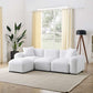 Contemporary Modular Sectional Sofa in Teddy Fabric with Ottoman (4pc) 95" - Revel Sofa 