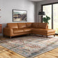 London MCM Leather Chaise Sofa Sectional 97"