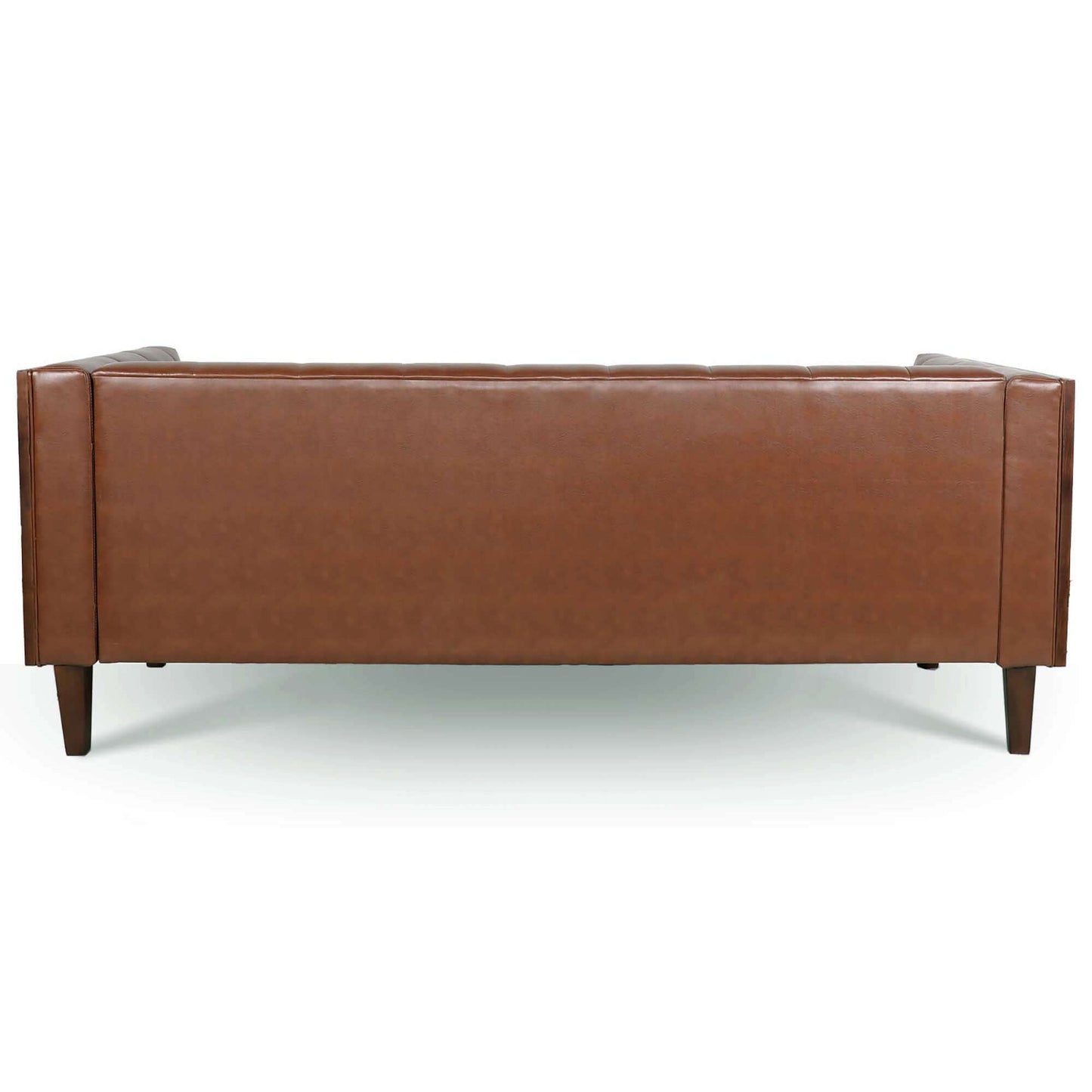 MCM Tufted Faux Leather Sofa 79"