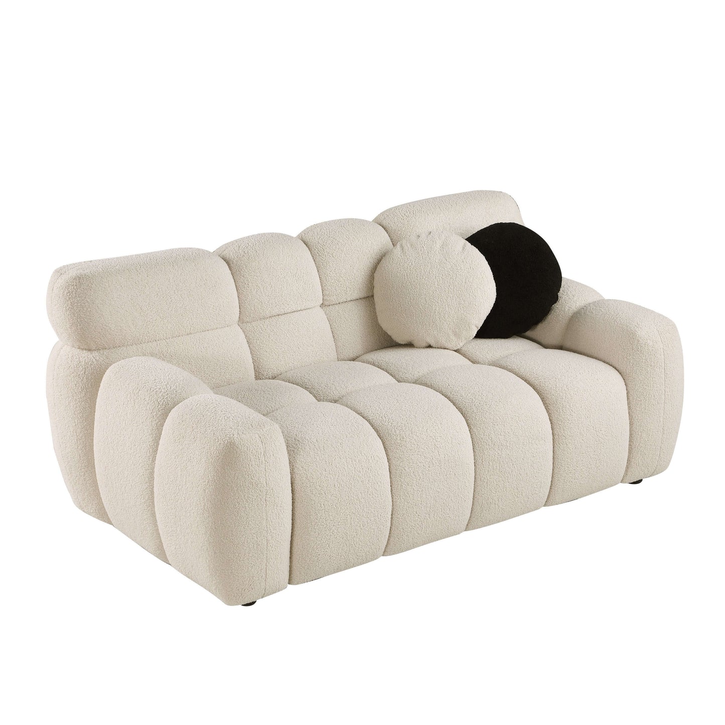 Modern Marshmallow Tufted Boucle Fabric Sofa