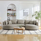 Modern Curved Faux Leather Chaise Sofa Sectional 128" (3 Colors)