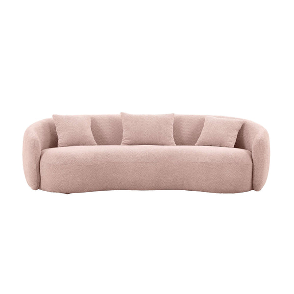 Modern Curved 3 Seat Boucle Fabric Sofa 94