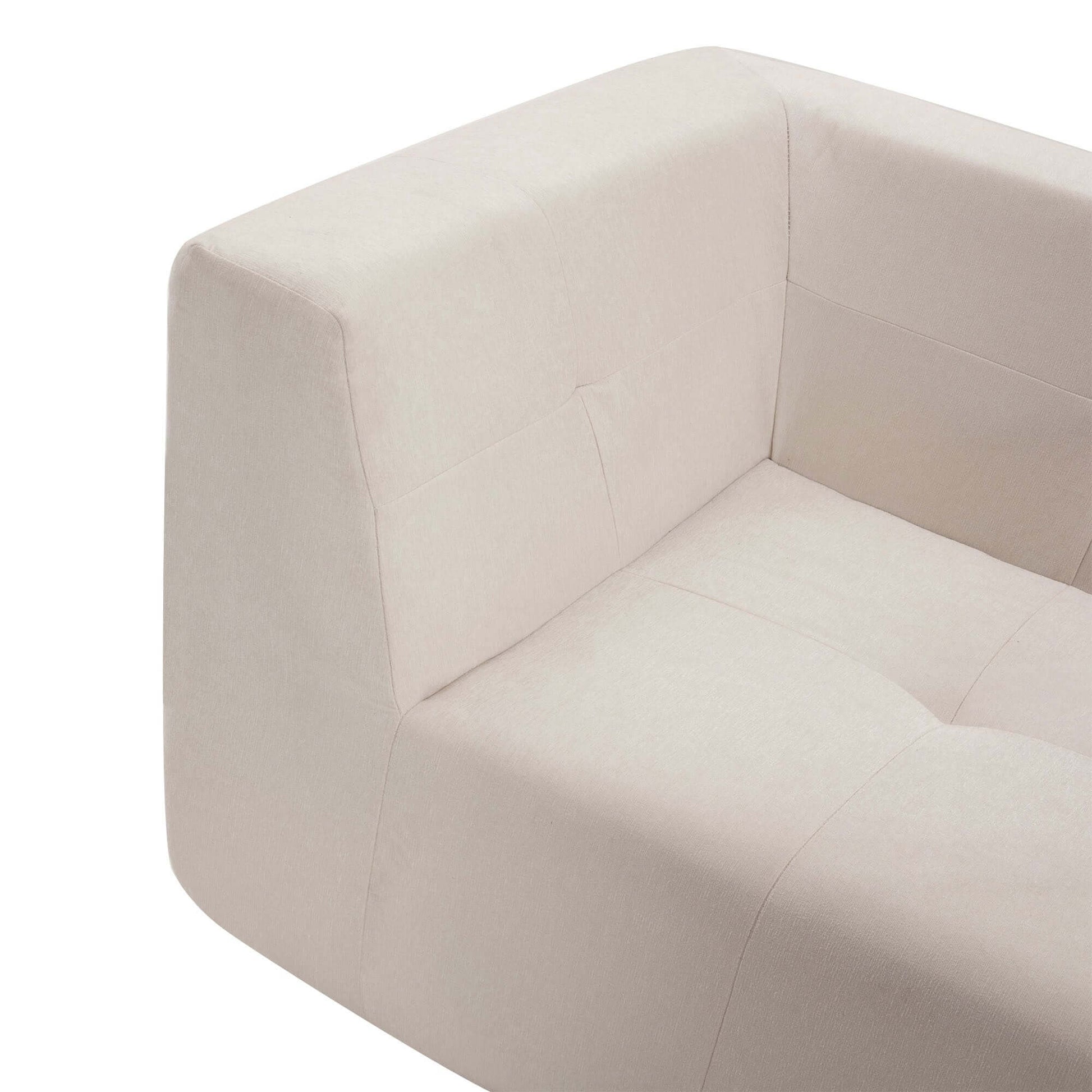 Modern Tufted Chaise Corner L-Shape Sectional Sofa in Beige, Gray or Green 110" - Revel Sofa 