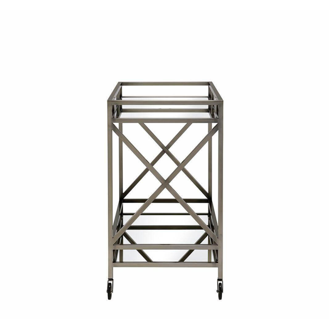 Kristensen Serving Cart w/ Mirrored Shelving