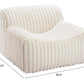 Osterbro Channel Tufted Lounge Accent Chair in Cream White - Revel Sofa 