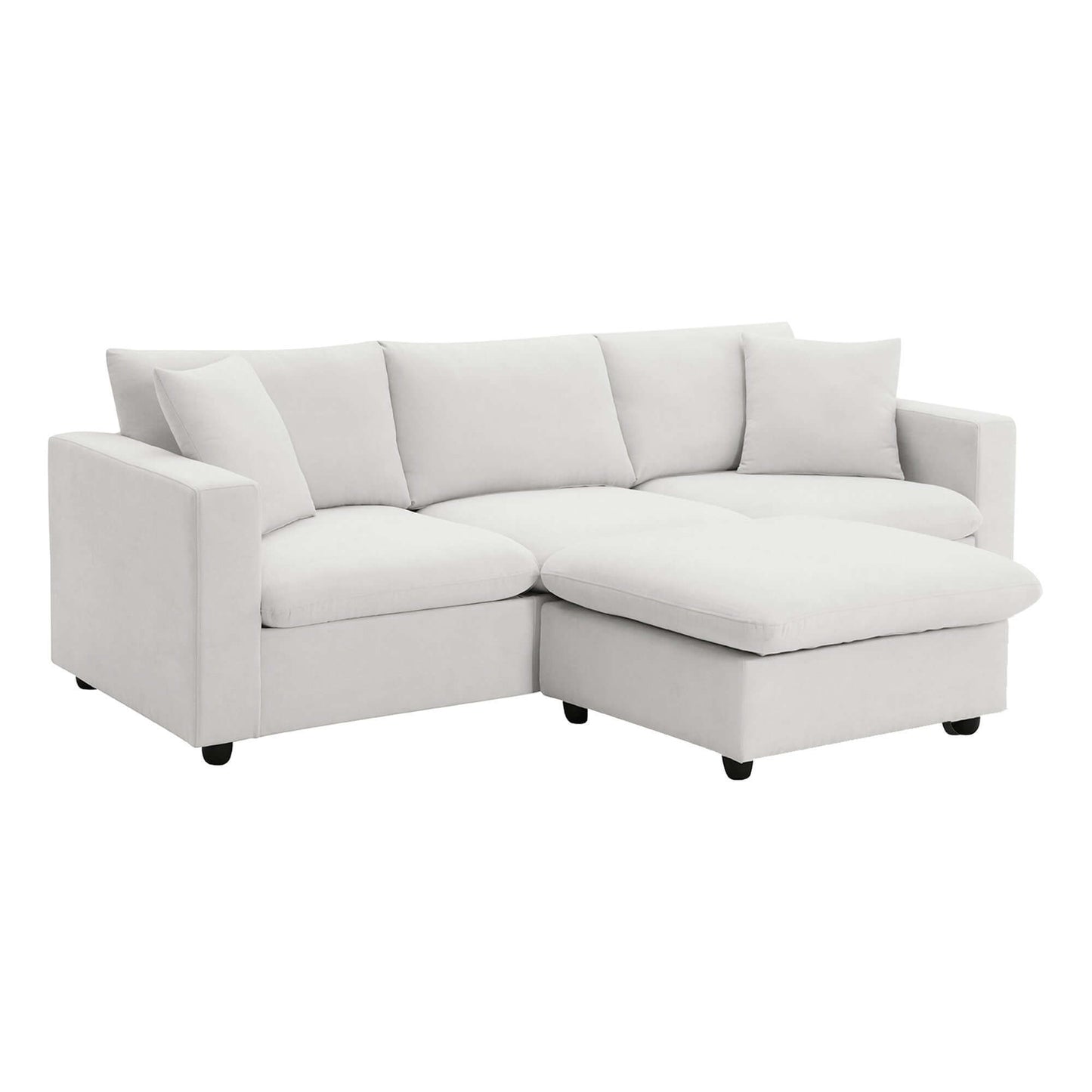 Modern Sectional Chaise Sofa w/ Chaise Ottoman 100" (4 Colors)