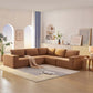 Modern Modular Low Profile Square Arm Corner Sectional Sofa (116")