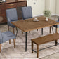 Modern Wood Dining Table Set 6 Pc: Table + 4 Upholstered Chairs + 1 Bench - Revel Sofa 