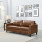 MCM Square Arm Genuine Leather Sofa 80"