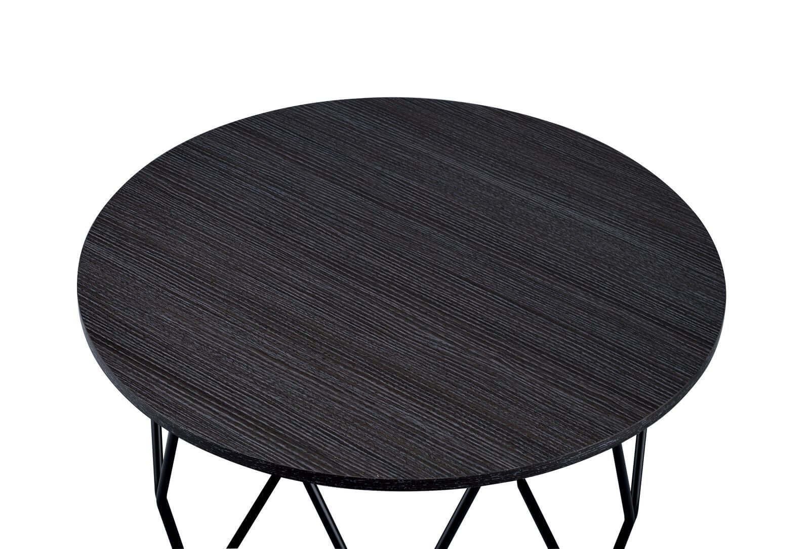 Sytira Round Geometric Coffee Table, Espresso - Revel Sofa 