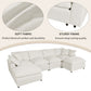 Modern Plush U-Shape Modular 2 Ottoman Sectional Sofa 134" (2 Colors)