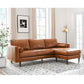 MCM Tufted Leather Sectional Sofa Reversible Chaise 101"