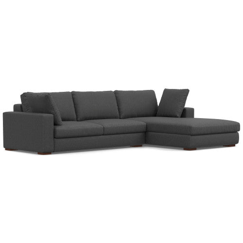 Charlie Modern Deep Seat Sectional Chaise Sofa 122" (2 Colors)