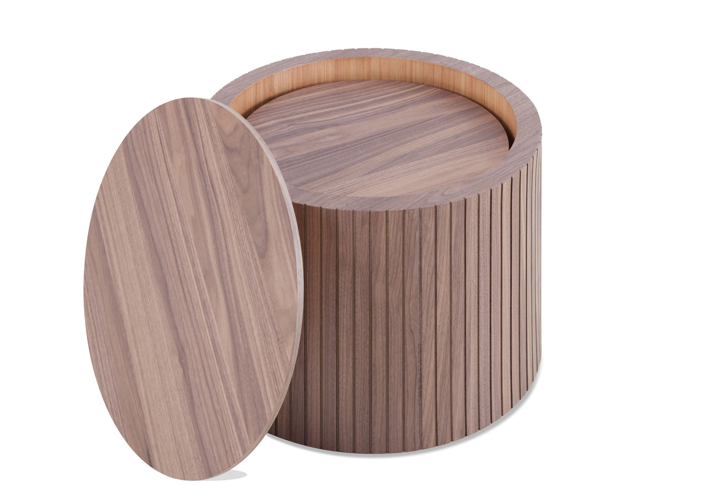 Handcrafted MDF Round Accent Table Set w/ Storage (2 Colors)