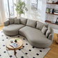 Modern Curved Faux Leather Chaise Sofa Sectional 128" (3 Colors)