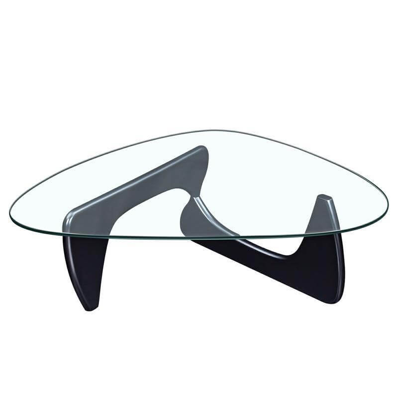 Nero Modern Triangular Glass Top Center Coffee Table - Revel Sofa 