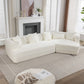 Modular Sectional Modern Minimalist Boucle Sofa, White or Beige 125" - Revel Sofa 