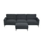 MCM Velvet Sectional Sofa with Ottoman in Gray or Black 104"