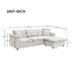 Modern Sectional Chaise Sofa Convertible Ottoman 4 Colors (100")