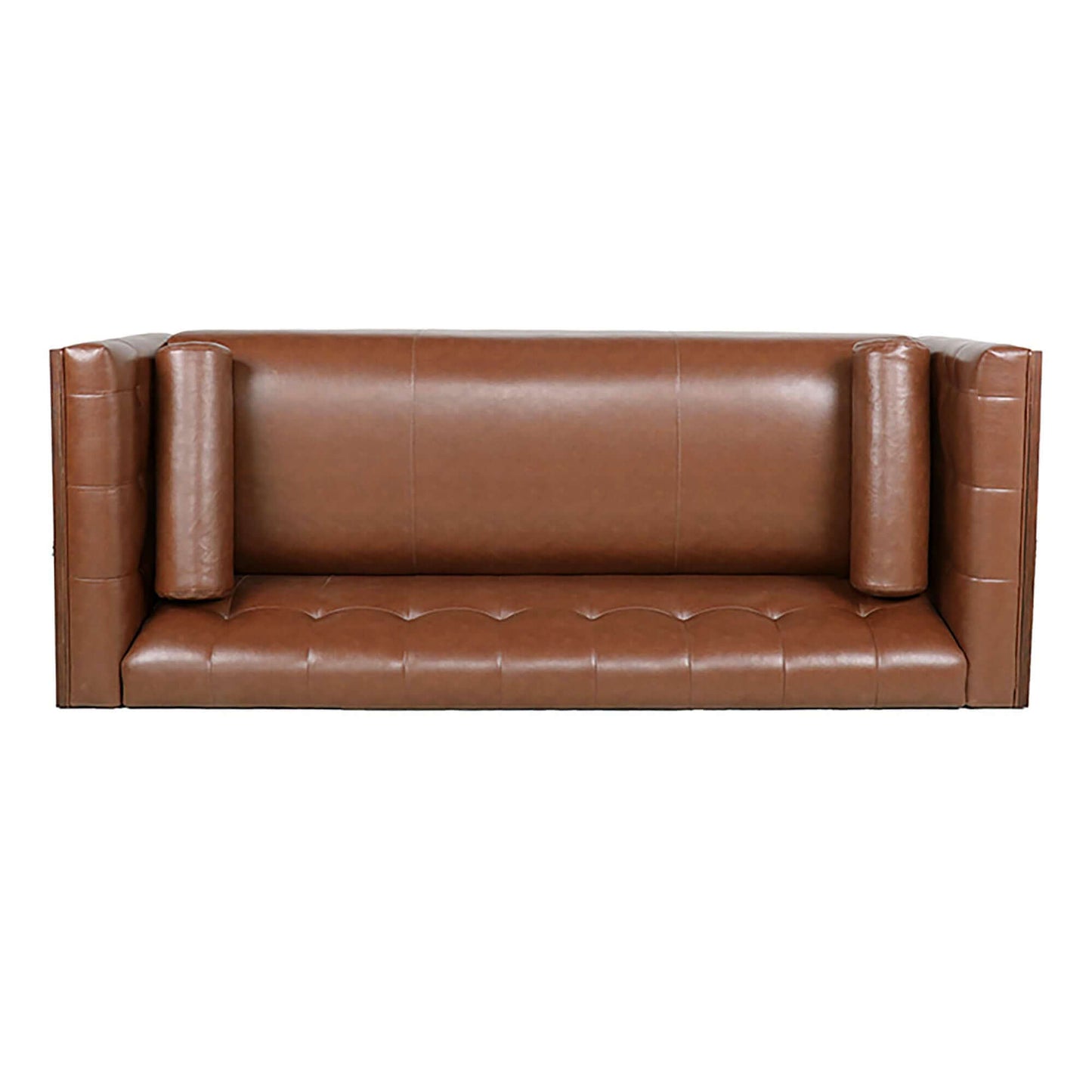 MCM Tufted Faux Leather Sofa 79"