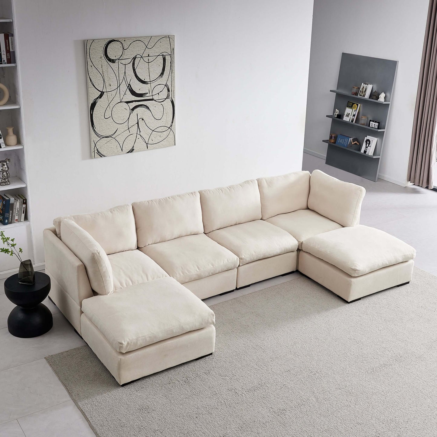 Modern Modular Cloud L Shape or Dual Chaise Sectional Sofa