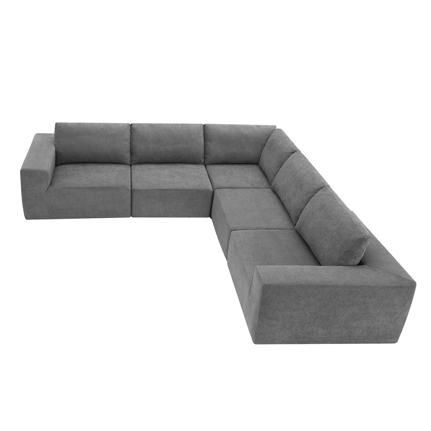 Modern Modular Low Profile Corner Sectional Sofa 116"