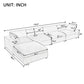 Modular 5 Seat Sectional Cloud Sofa with Ottoman in Beige or Gray (176")