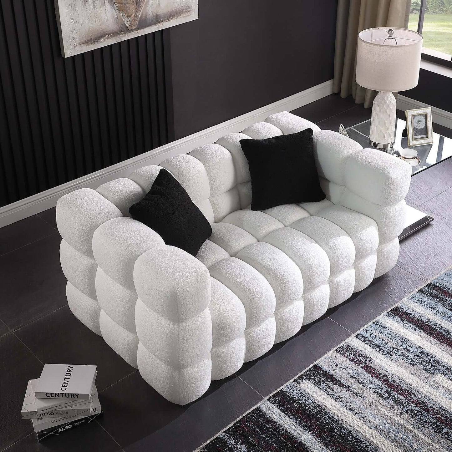 Modern Tufted Marshmallow Boucle Sofa (3 Colors)