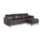 MCM Tufted Leather Sectional Sofa Reversible Chaise 101"