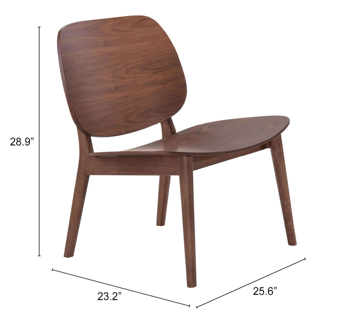Priest MCM Solid Wood Lounge Chair Walnut - Revel Sofa 