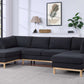 Hallie Black Sherpa Dbl Chaise U-Shape Sectional Sofa (124")