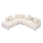 Modern Modular 3-piece Sectional Boucle Sofa in Beige or Gray