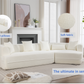 Modular Sectional Modern Minimalist Boucle Sofa, White or Beige 125" - Revel Sofa 