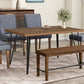 Modern Wood Dining Table Set 6 Pc: Table + 4 Upholstered Chairs + 1 Bench - Revel Sofa 