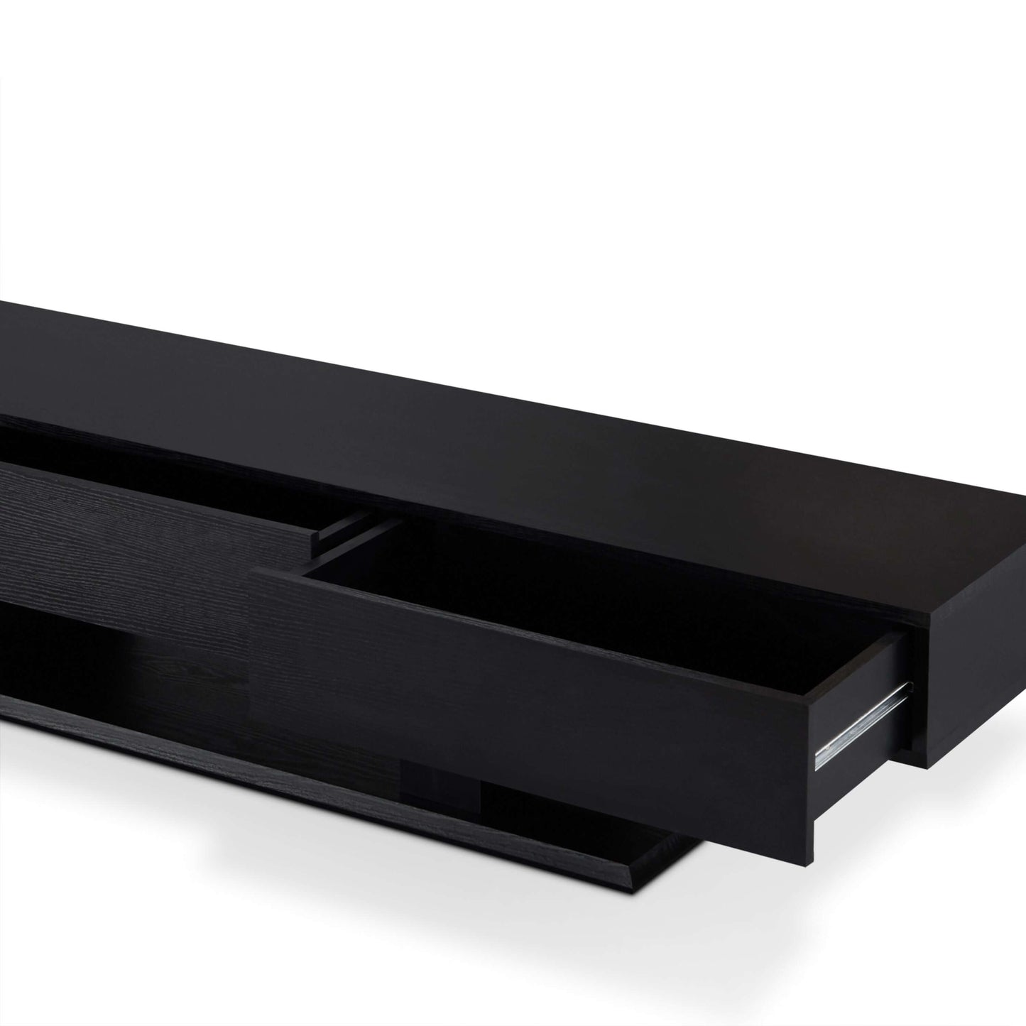 Follian Contemporary Wood TV Stand in Black (70")