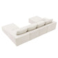 Modular U Shape Dual Chaise Chenille Fabric Sectional Sofa 110" in white, customizable layout for versatile seating options.