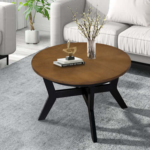 MCM Wood MDF Round Coffee Accent Table 32"