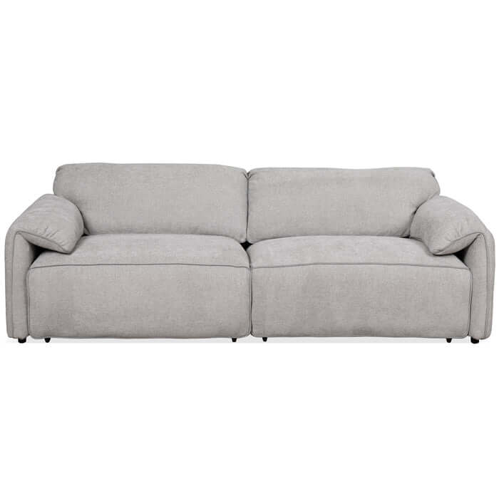 Cleveland Dual Convertible Chaise Sofa in Silver Linen 100"