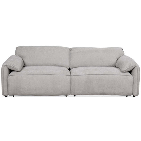 Cleveland Dual Convertible Chaise Sofa in Silver Linen 100