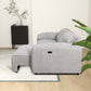 Cleveland Dual Convertible Chaise Sofa in Silver Linen 100"