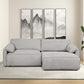 Cleveland Dual Convertible Chaise Sofa in Silver Linen 100"