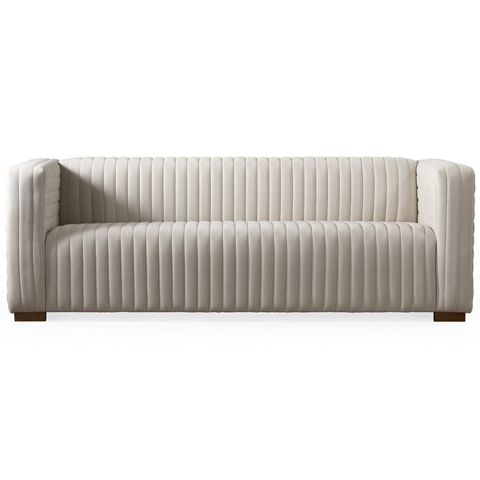 Elara Luxurious Channel Tufted Velvet 3 Seat Sofa 90" (3 Colors)