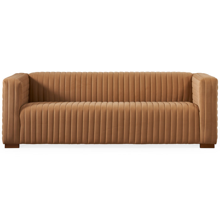 Elara Luxurious Channel Tufted Velvet 3 Seat Sofa 90" (3 Colors)