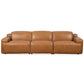 Urbana Modern Power Recliner Convertible Top Grain Leather Sofa 120"