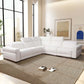 Yohan Convertible L Shape Corner Sectional Sofa in White Boucle 139"