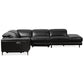 Zander Reclining Black Faux Leather Sectional Corner Sofa 117"