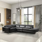 Zander Reclining Black Faux Leather Sectional Corner Sofa 117"